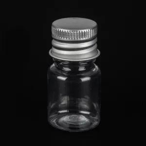 10 pcs PET Plastic Mini Storage Bottle, Travel Bottle, for Cosmetics, Cream, Lotion, liquid, with Aluminum Screw Top Lid , Platinum, 2.2x4.3cm, Capacity: 5ml(0.17fl. oz)
