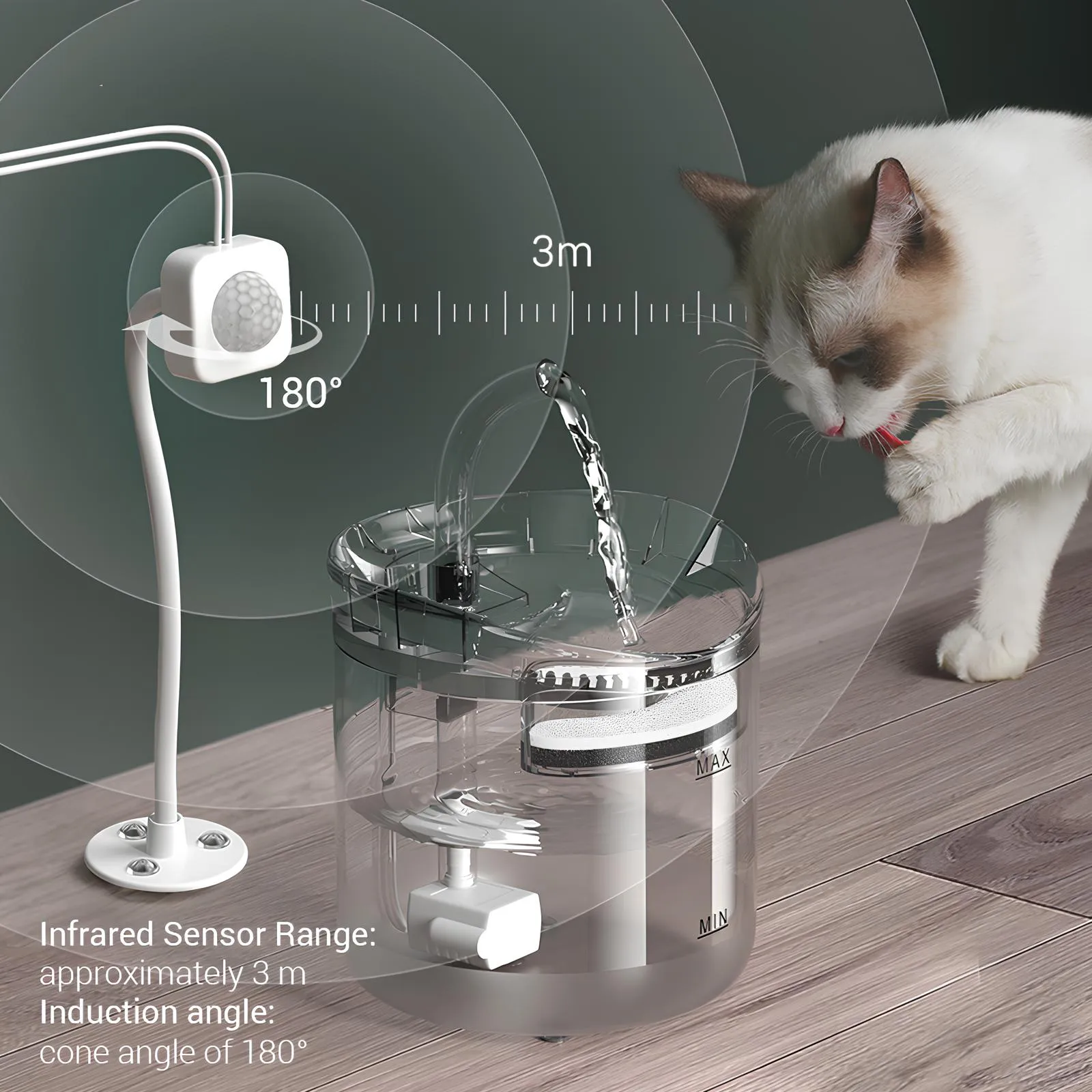 2L Smart Sensor Pet Water Fountain