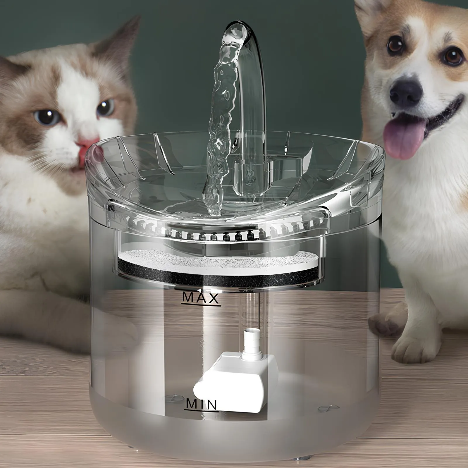 2L Smart Sensor Pet Water Fountain