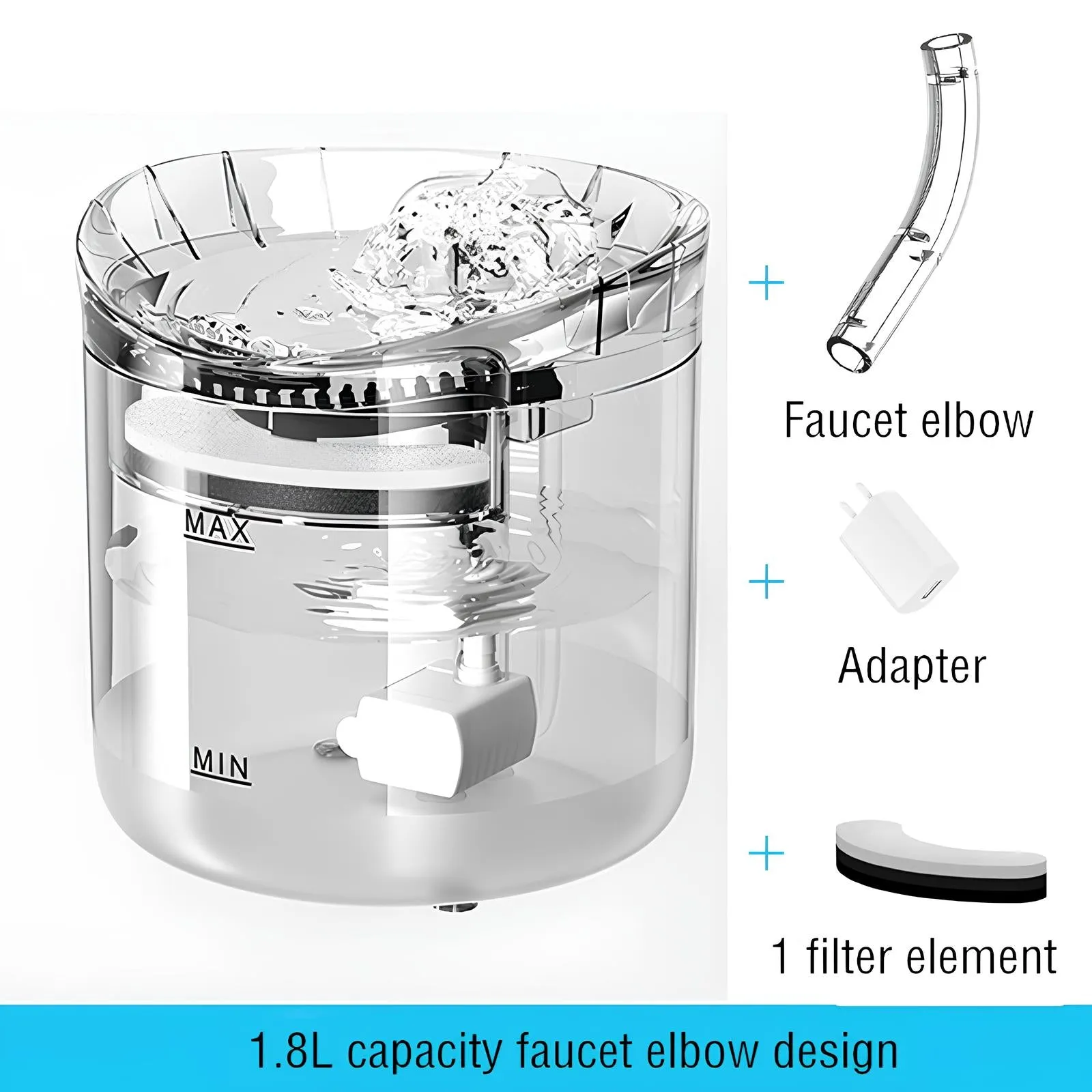 2L Smart Sensor Pet Water Fountain
