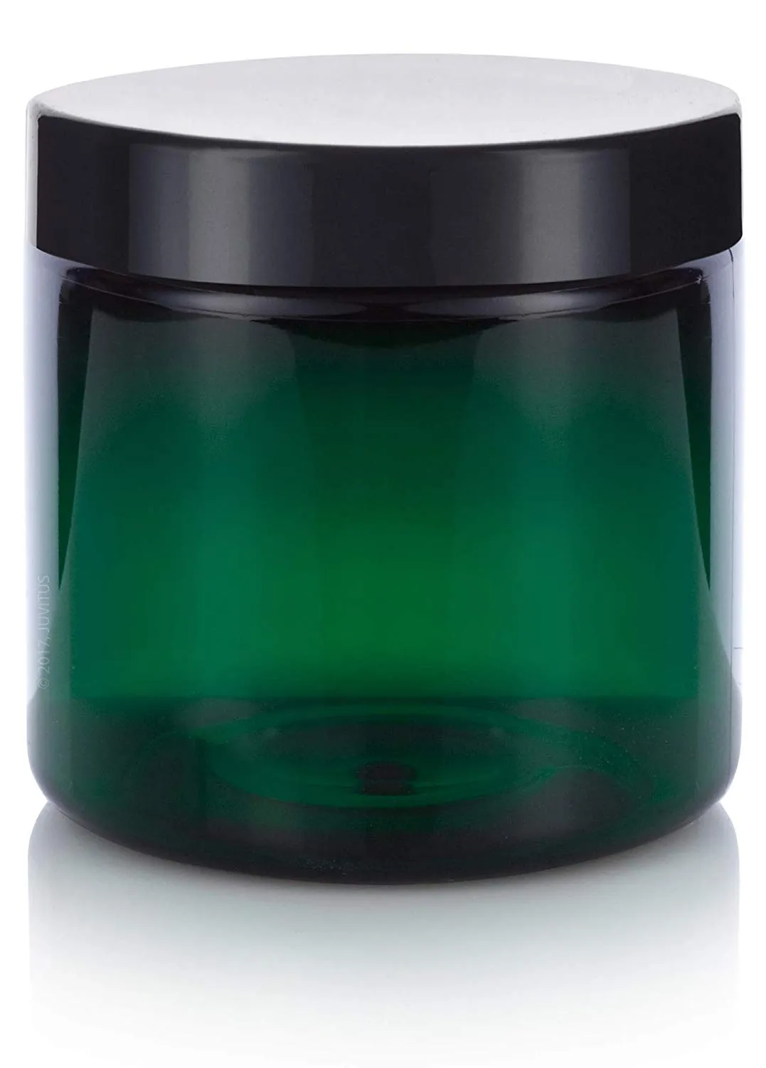 4 oz Green Plastic Straight Sided  Jar with Black Foam Lined Lid (12 Pack)