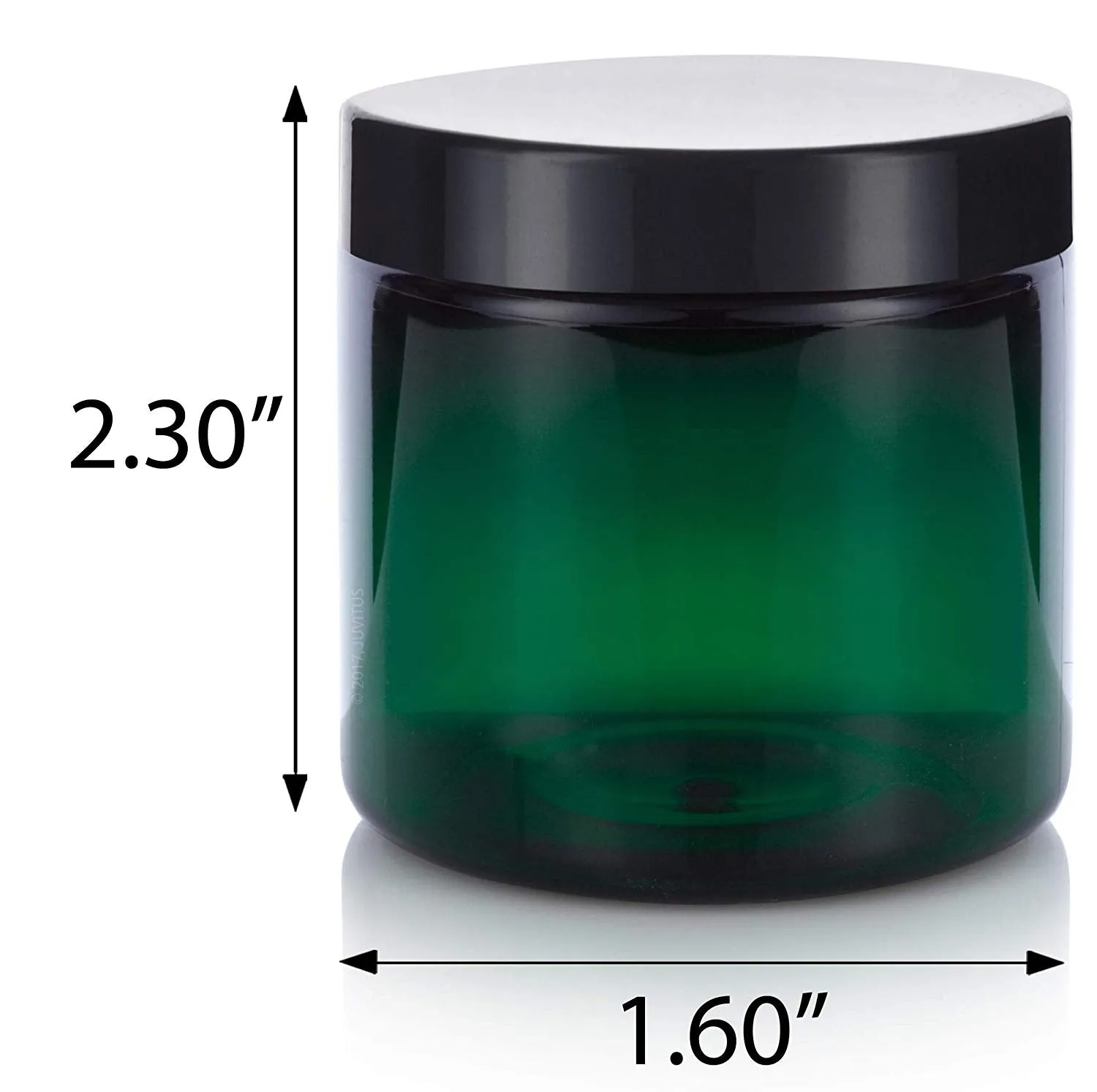 4 oz Green Plastic Straight Sided  Jar with Black Foam Lined Lid (12 Pack)
