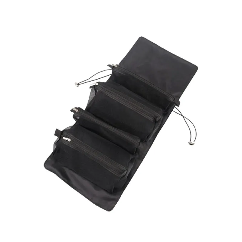 4-Removable Mesh Multi-Functional Cosmetic Travel Storage Bags F52-8-1459 Black