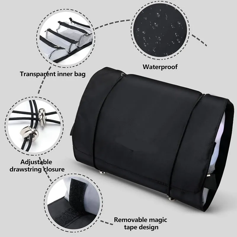 4-Removable Mesh Multi-Functional Cosmetic Travel Storage Bags F52-8-1459 Black