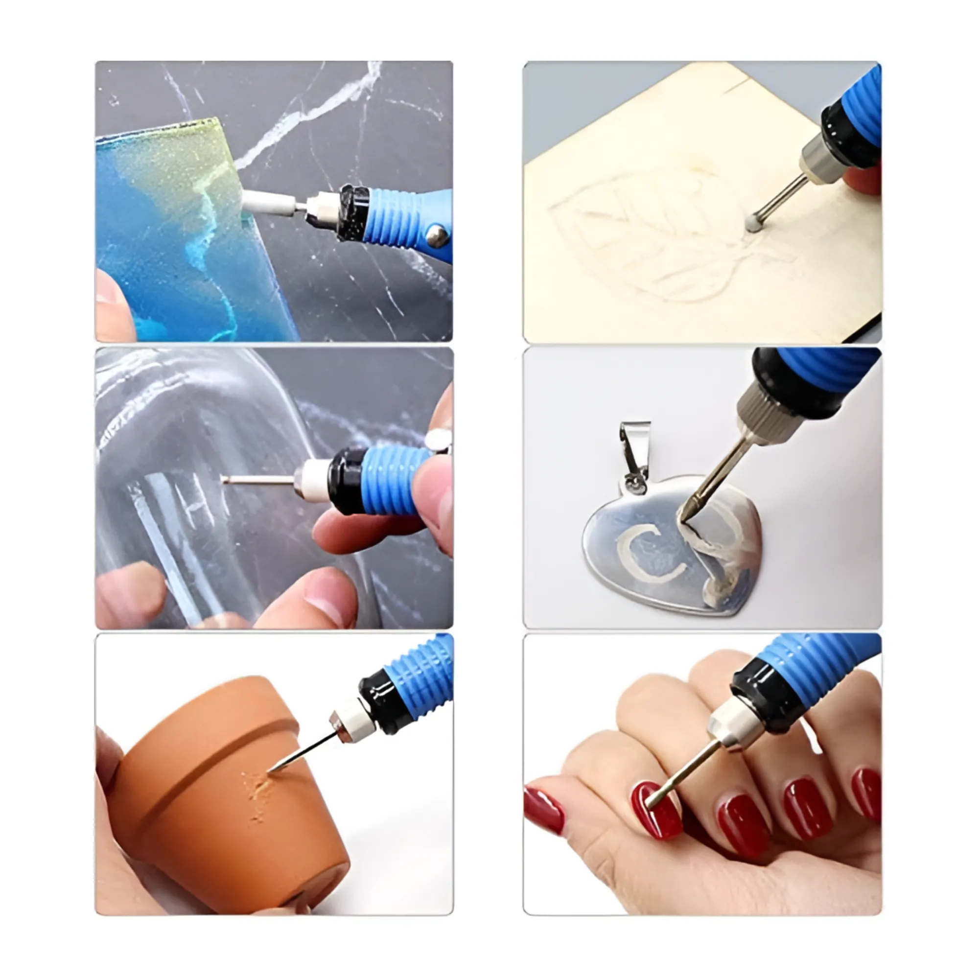 5-9V Powerful Rechargeable Multi-Functional Rotary Detail Carver F9-8-10 BLUE