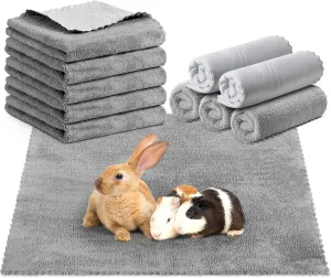 5 Pcs Waterproof Guinea Pig Blankets Washable Small Animal Pee Pad Pet Blanket Sleep Bedding Mats Absorbent Guinea Pig Cage Liner Reusable Pet Sleep Pad Cover (Gray,18" X 24")