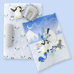 6 Piece Organic New Born Bed Set - Arctic