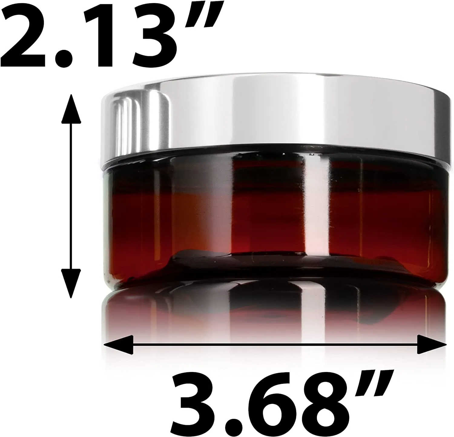 8 oz Amber PET Plastic Low Profile Jar with Silver Metal Overshell Lid (12 Pack)