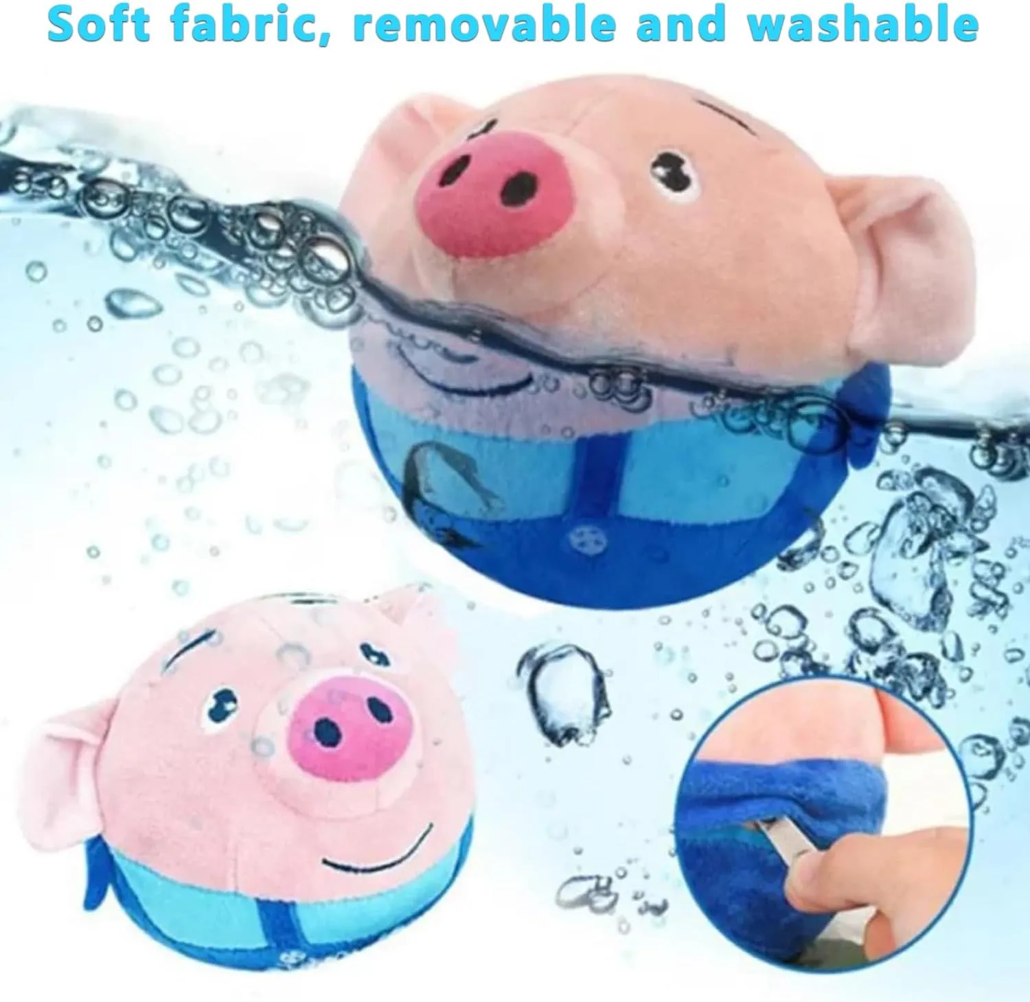 Active Moving Pet Plush Toy, Interactive Dog Toy Pet Bouncing Balls, USB Rechargeable Interactive Washable Cartoon Pig Plush Sound Electronic Dog Toy, Small Plush Sound Toys for Dogs (A)