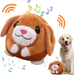 Active Moving Pet Plush Toy, Interactive Dog Toy Pet Bouncing Balls, USB Rechargeable Interactive Washable Cartoon Pig Plush Sound Electronic Dog Toy, Small Plush Sound Toys for Dogs (F)