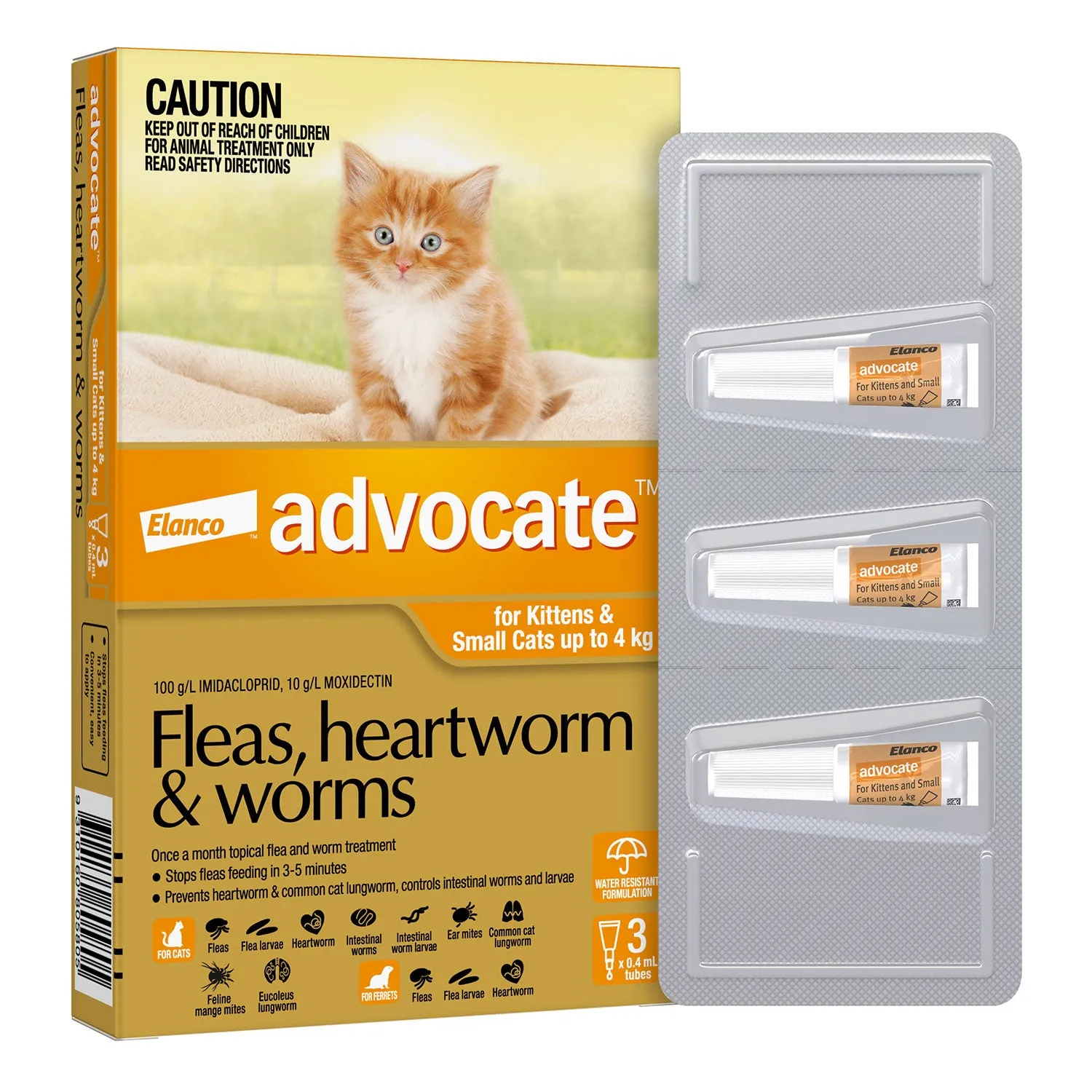 Advocate Flea, Heartworm & Worms for Kittens & Small Cats 0-4kg