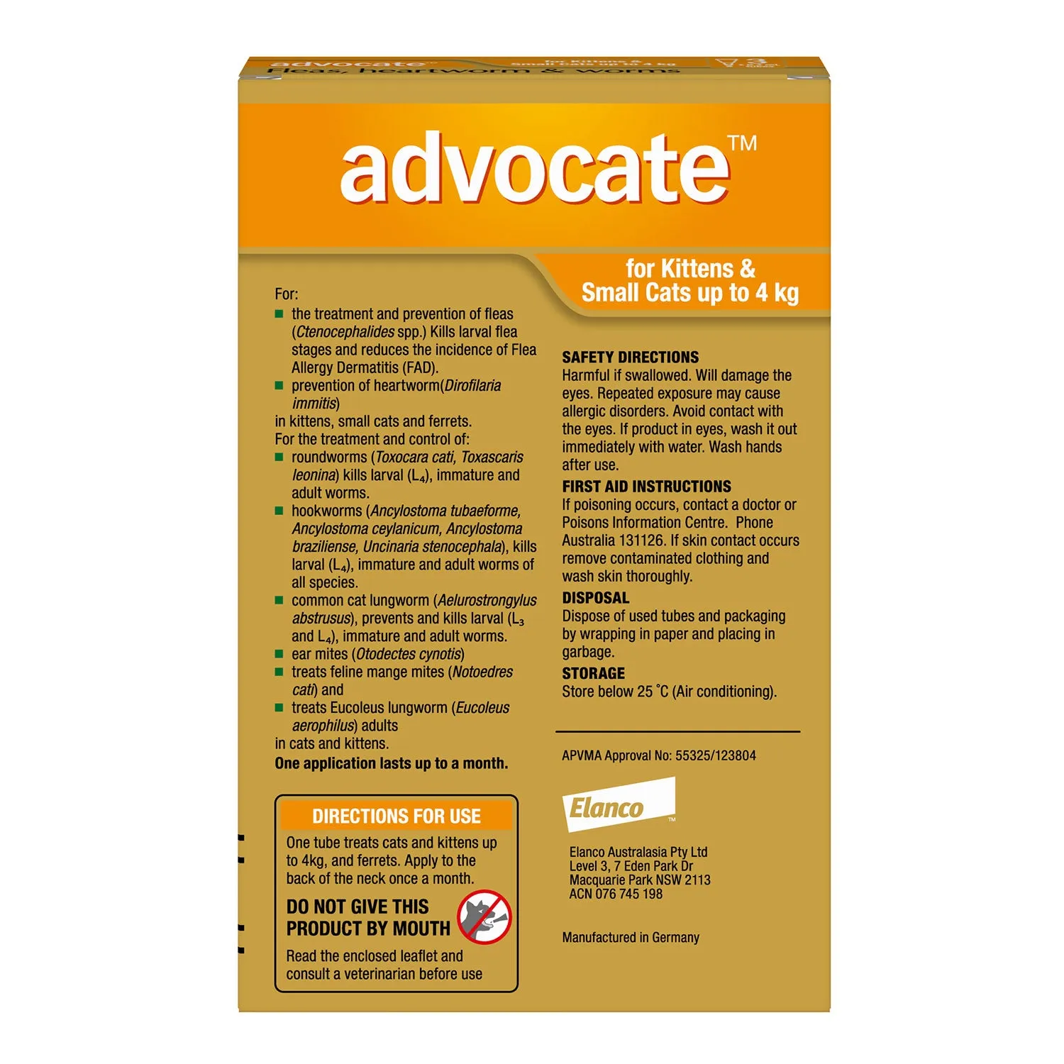 Advocate Flea, Heartworm & Worms for Kittens & Small Cats 0-4kg
