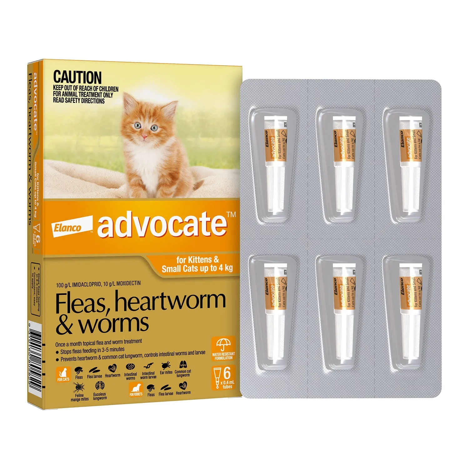 Advocate Flea, Heartworm & Worms for Kittens & Small Cats 0-4kg