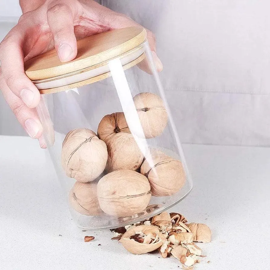 Bamboo Lid Airtight Glass Storage Containers/Jars