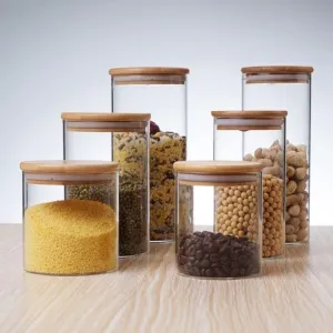 Bamboo Lid Airtight Glass Storage Containers/Jars