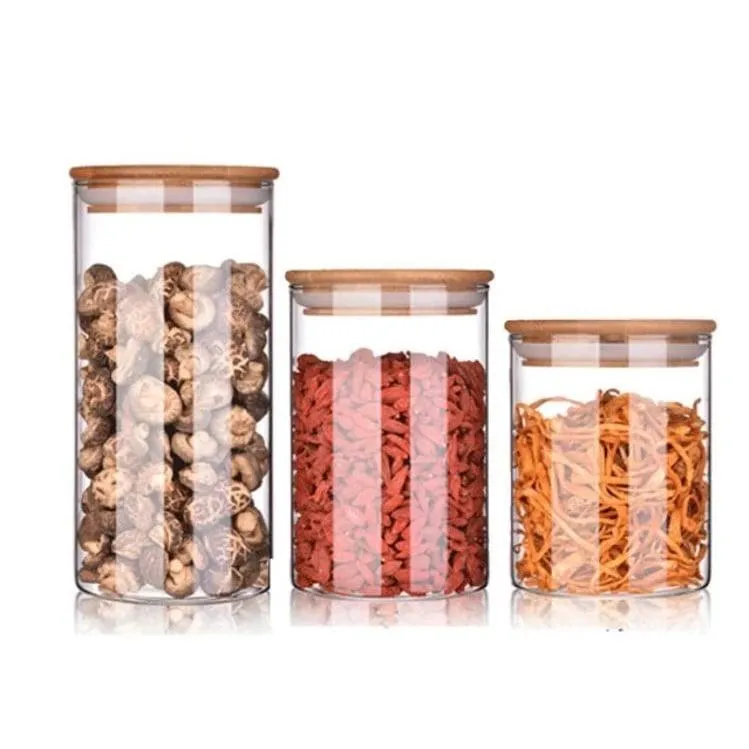 Bamboo Lid Airtight Glass Storage Containers/Jars