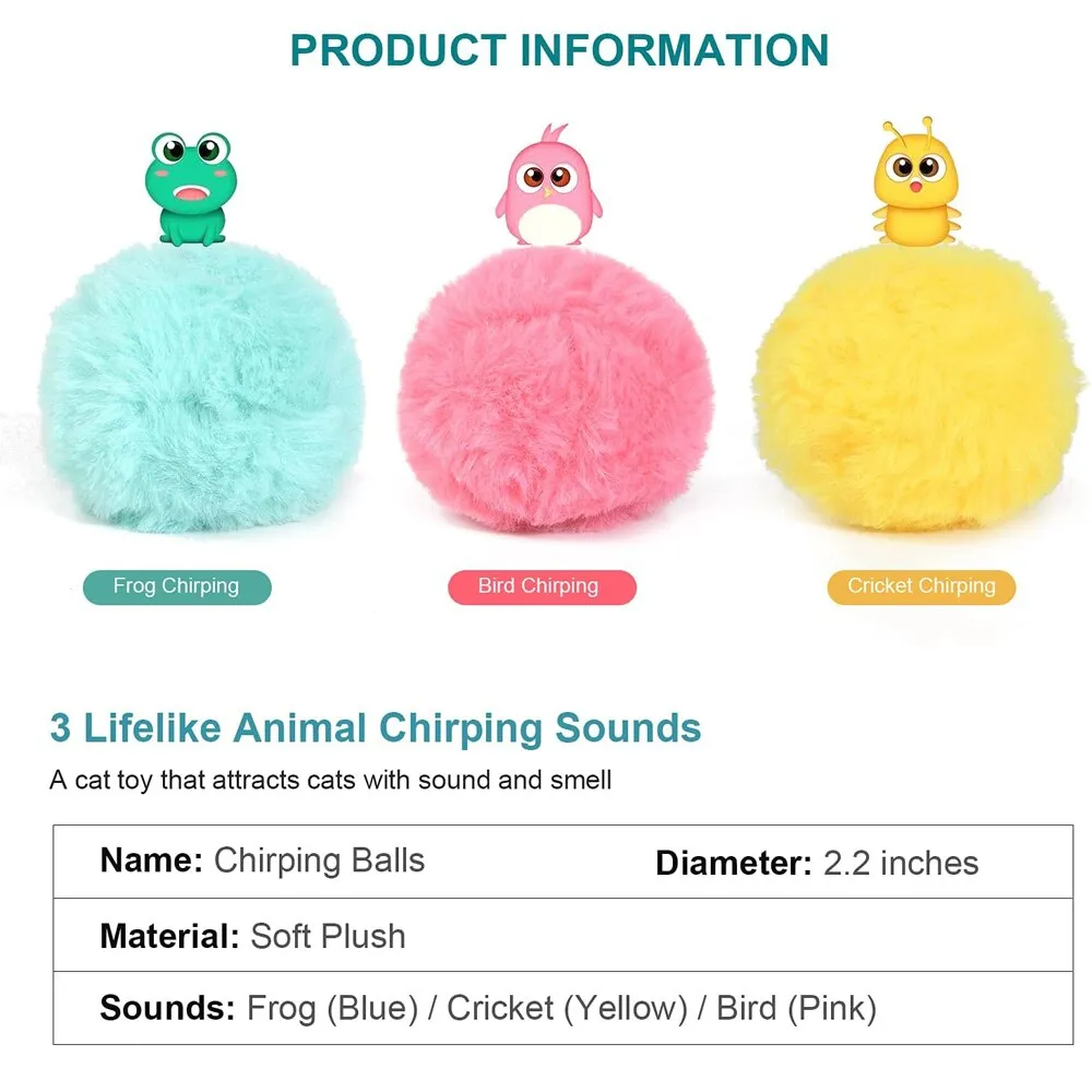 Best Smart Interactive Ball Toy For Cat Squeak Realistic Simulation Sound Toys