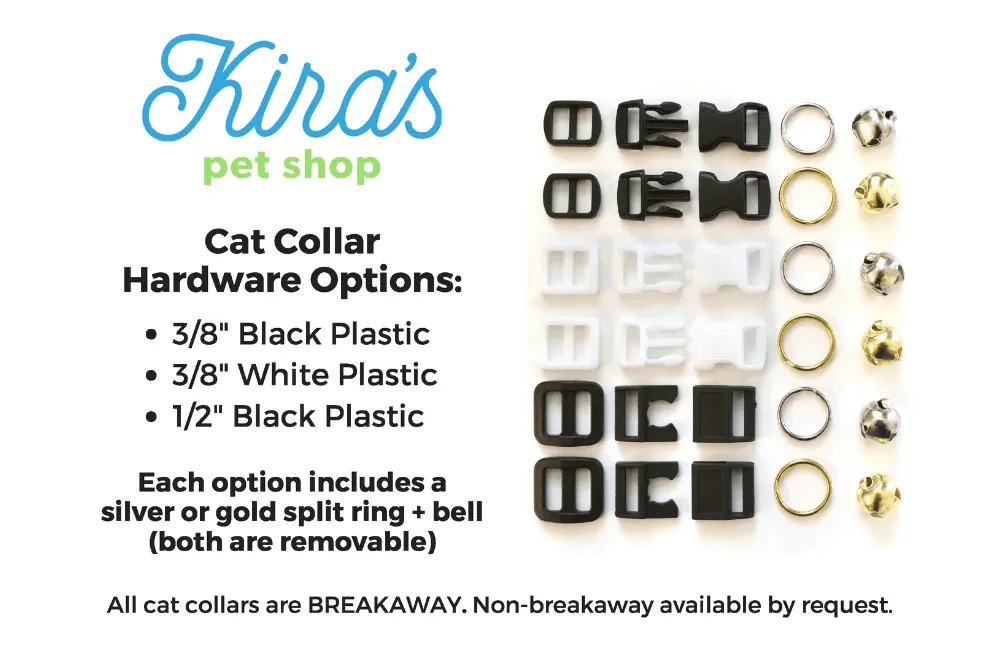 Black Lightning Bolts Cat Collar