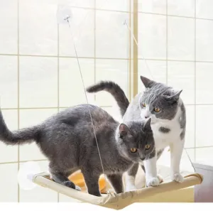 Cat Hammock Cat Window Perch for Large Cat Safety Bed Space Saving Resting Cats Suction Cups Hammock for Indoor Holds Up to 30lbs360 Sun Bathing