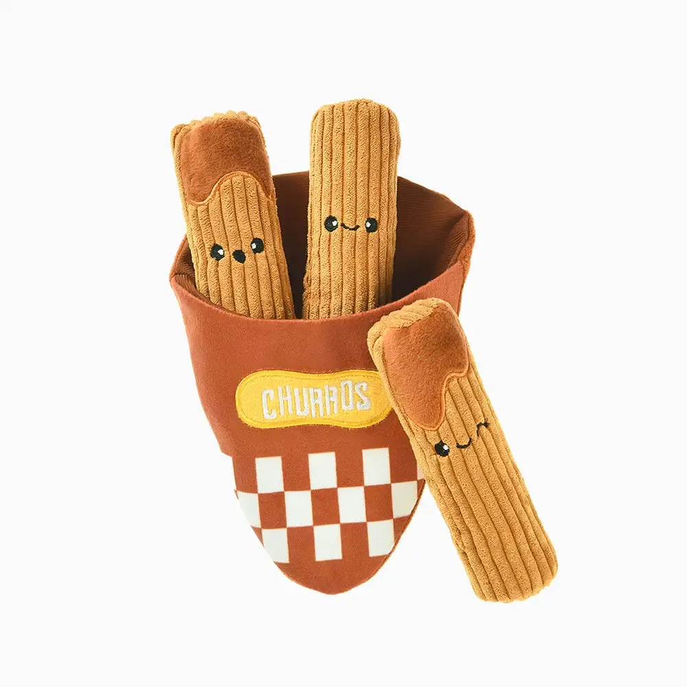Churros Food Party Burrow Crinkly Dog Toy