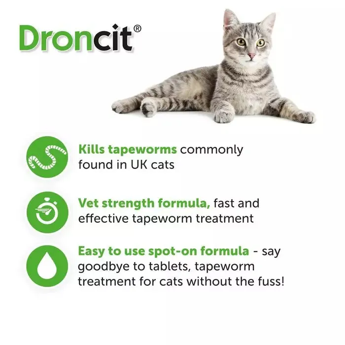 Droncit Spot-On Tapewormer for Cats