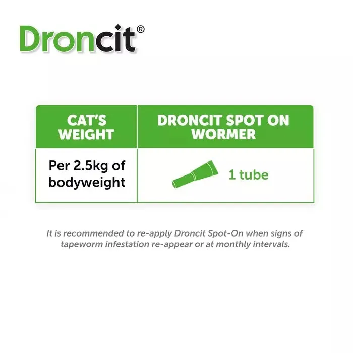 Droncit Spot-On Tapewormer for Cats