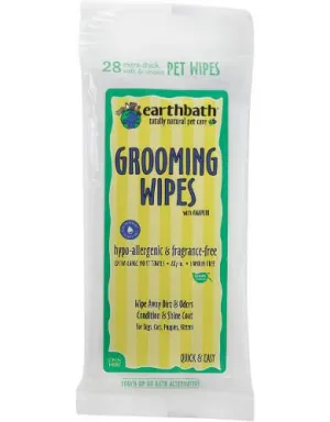 Earthbath HypoAllergenic Fragrance Free Travel Wipes For Pets ( 28 towels )