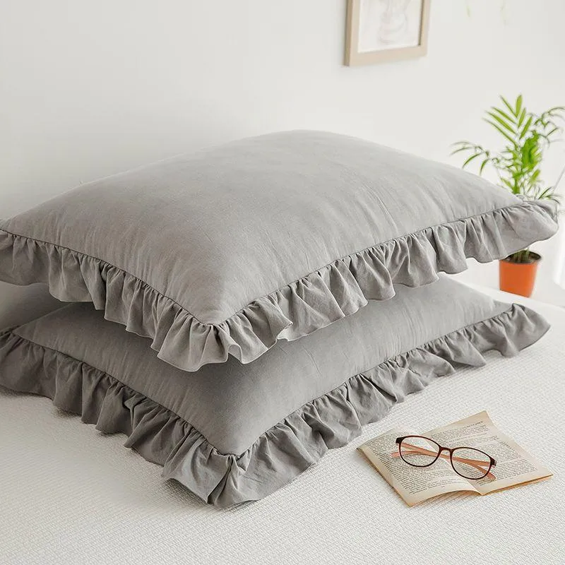Elegear Simple Princess Ruffled Cotton Pillowcase One  Piece