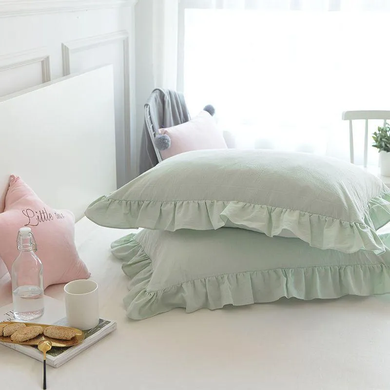 Elegear Simple Princess Ruffled Cotton Pillowcase One  Piece