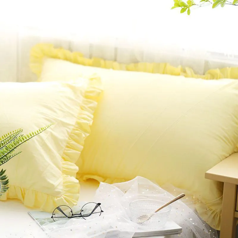 Elegear Simple Princess Ruffled Cotton Pillowcase One  Piece