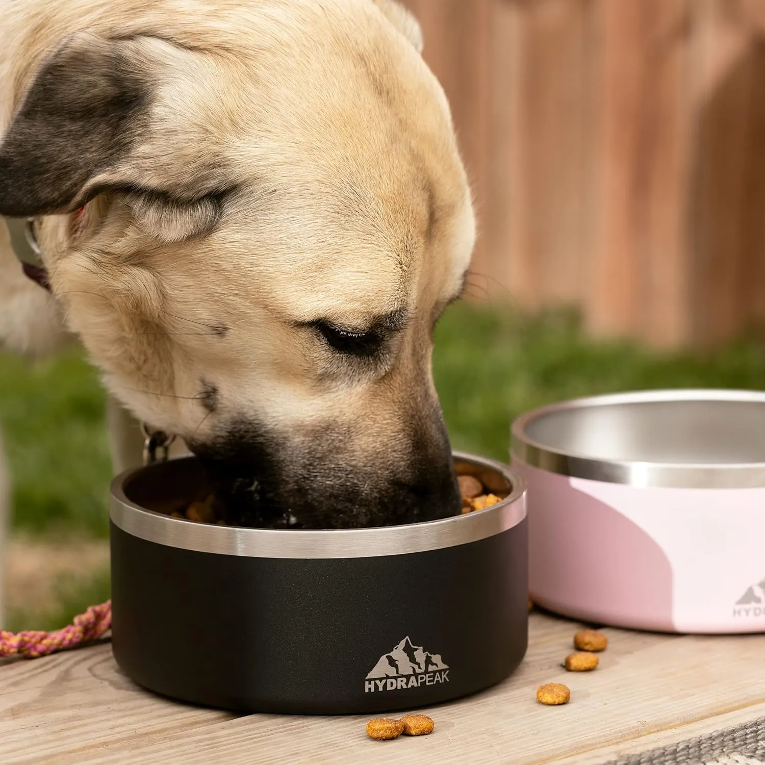 Hydrapeak Dog Bowl; Non Slip Stainless Steel; Water and Food Dish; Large Sized and Small Dogs; 32oz 64oz; Multiple Sizes | 8 Cup | Graphite