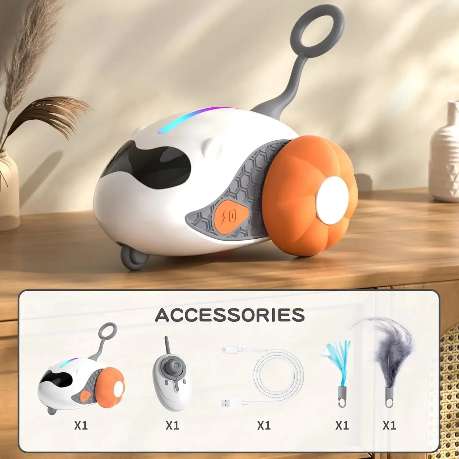 Interactive Cat Toys for Indoor Cats – Rechargeable Joystick Smart Moving Fun