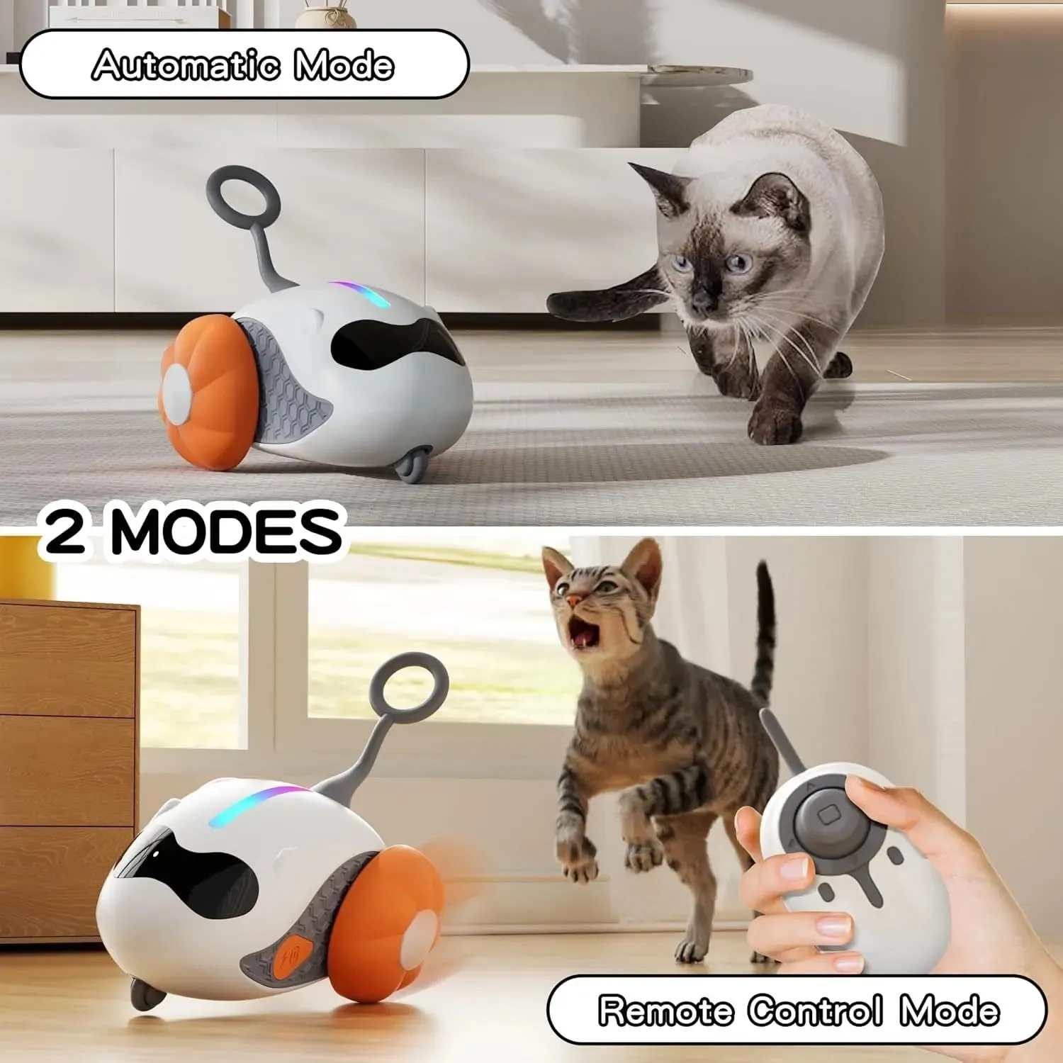 Interactive Cat Toys for Indoor Cats – Rechargeable Joystick Smart Moving Fun