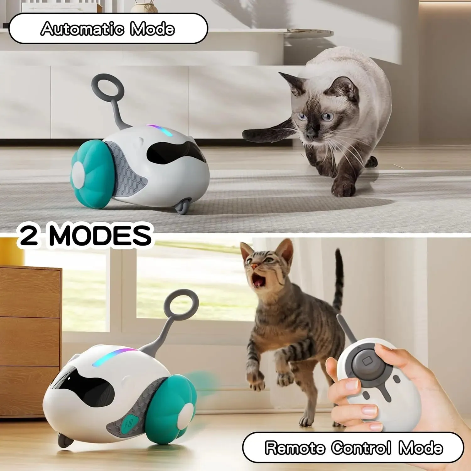 Interactive Cat Toys for Indoor Cats – Rechargeable Joystick Smart Moving Fun