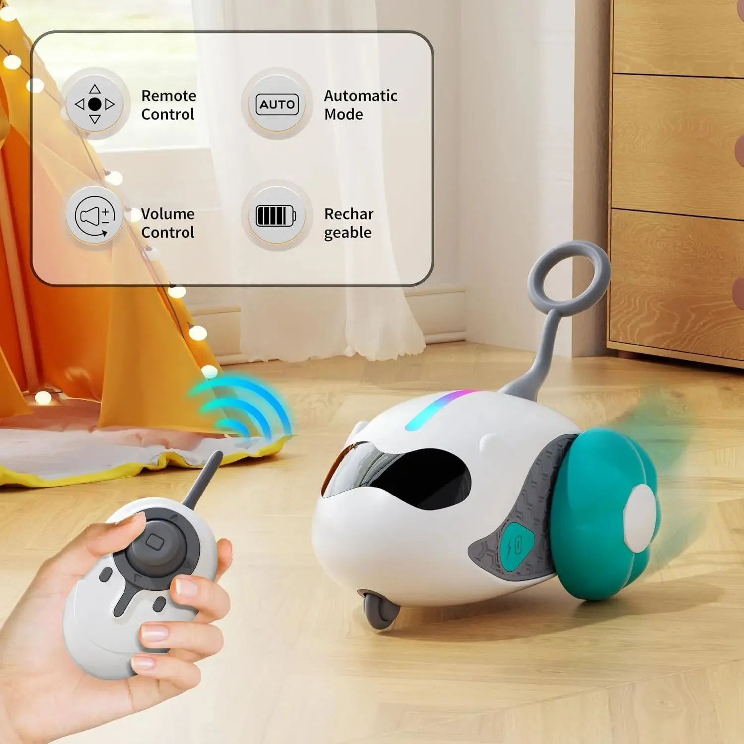 Interactive Cat Toys for Indoor Cats – Rechargeable Joystick Smart Moving Fun