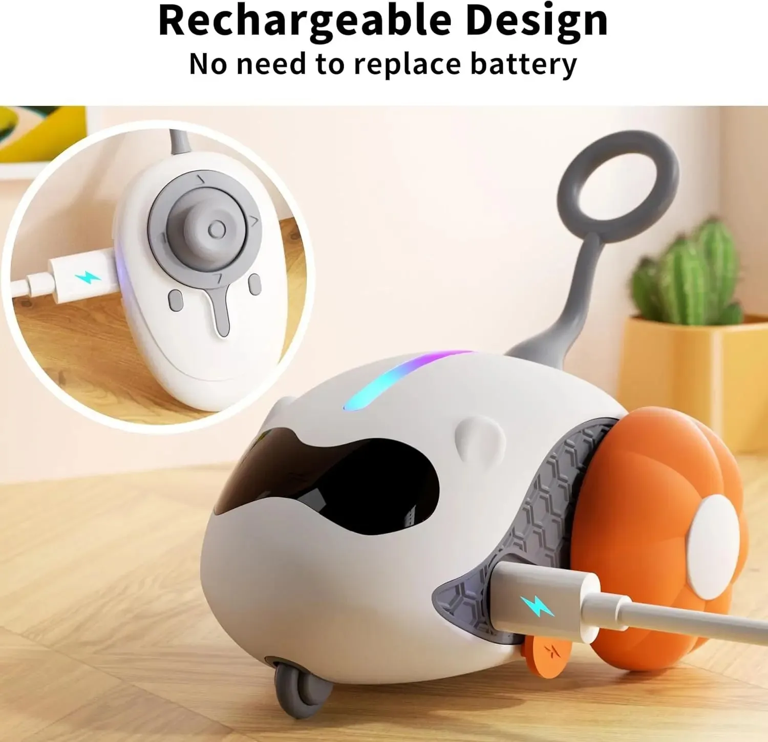 Interactive Cat Toys for Indoor Cats – Rechargeable Joystick Smart Moving Fun
