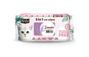 Kit Cat 5 in 1 Cat Wipes - Lavender (80pcs) | Paraben & Alcohol Free