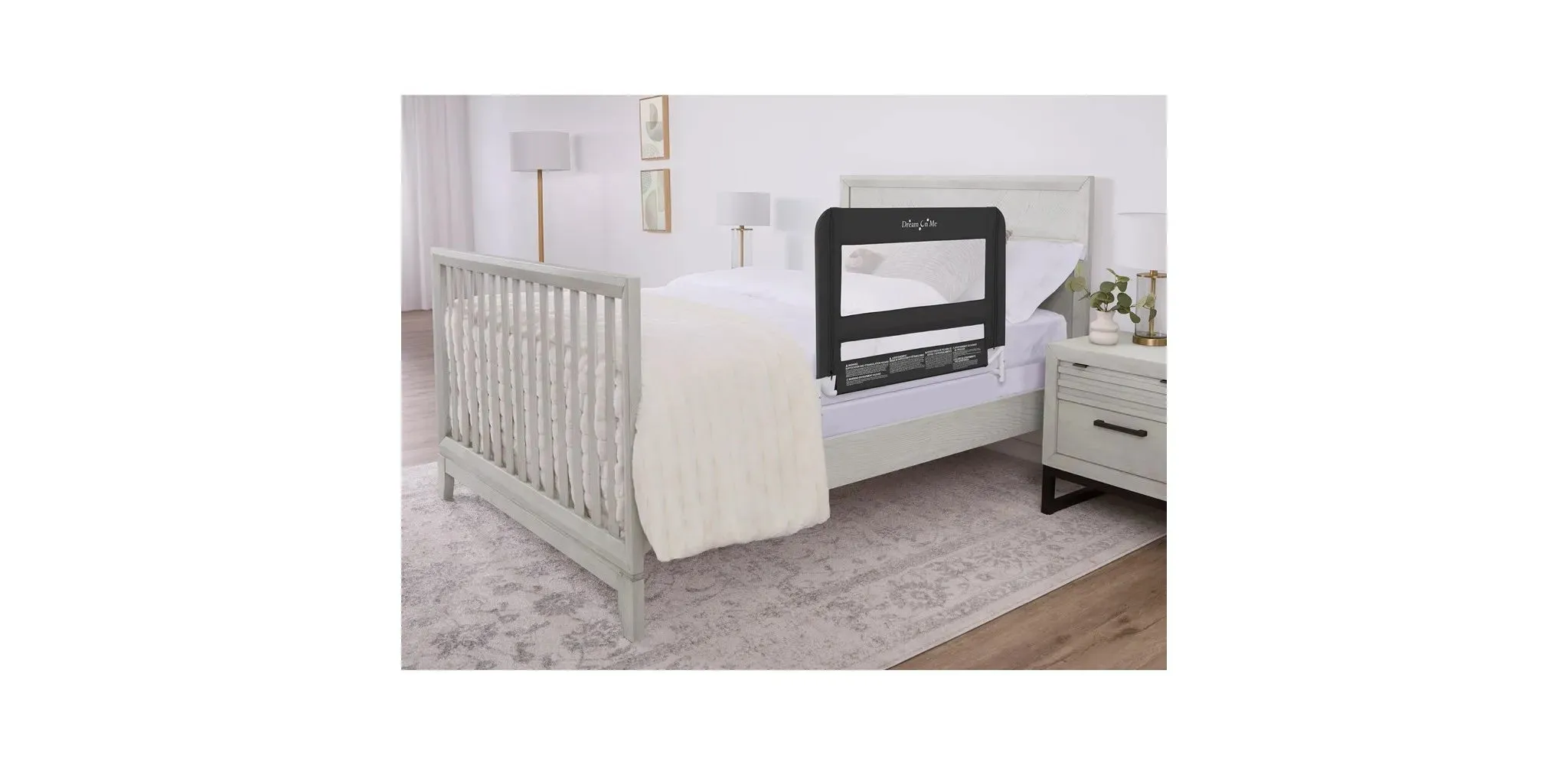 Lightweight Mesh Security Adjustable Bed Rail - Black
