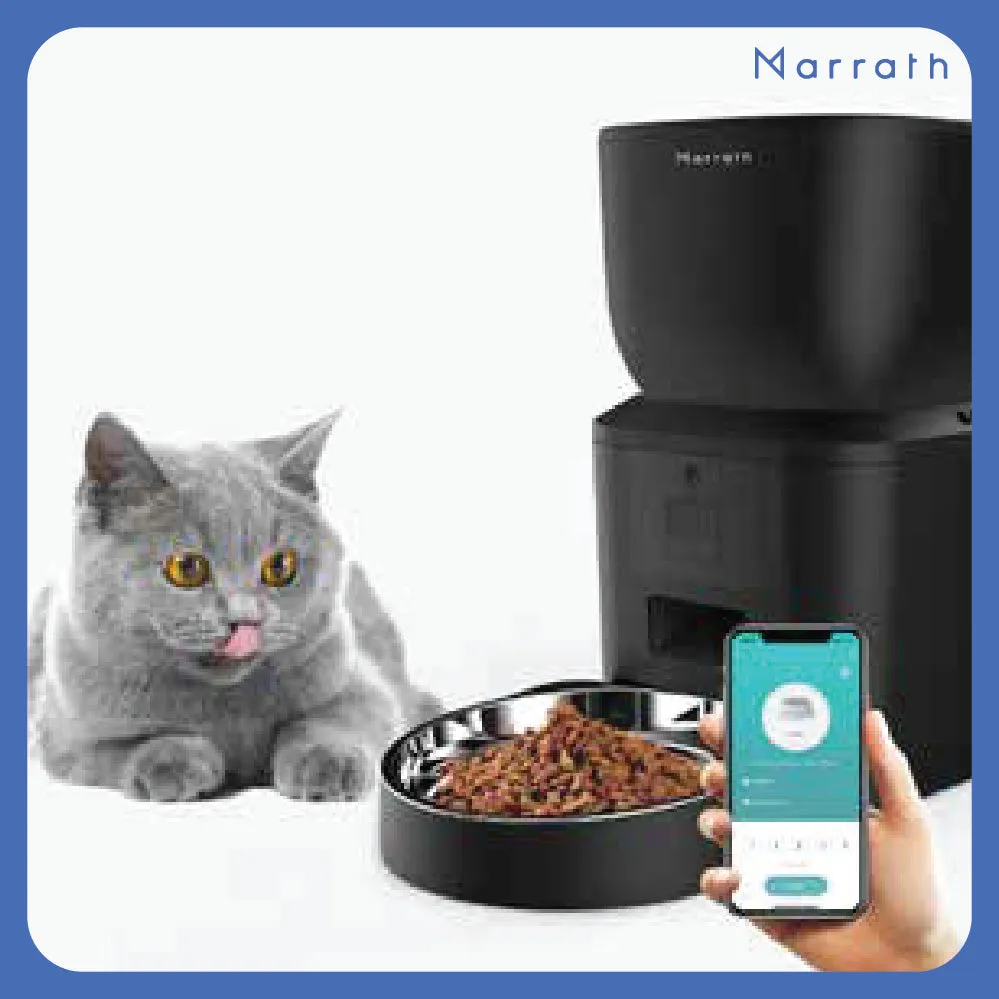 Marrath Smart Wi-Fi Automatic Pet Feeder with HD Camera and Two Way Audio