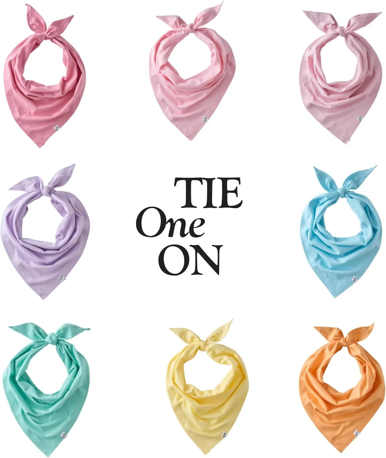 Multipack 100% Organic Cotton Pet Bandanas for Small, Medium and Large Dogs, Rainbow Pinks, Medium/Large