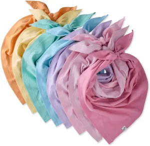 Multipack 100% Organic Cotton Pet Bandanas for Small, Medium and Large Dogs, Rainbow Pinks, Medium/Large