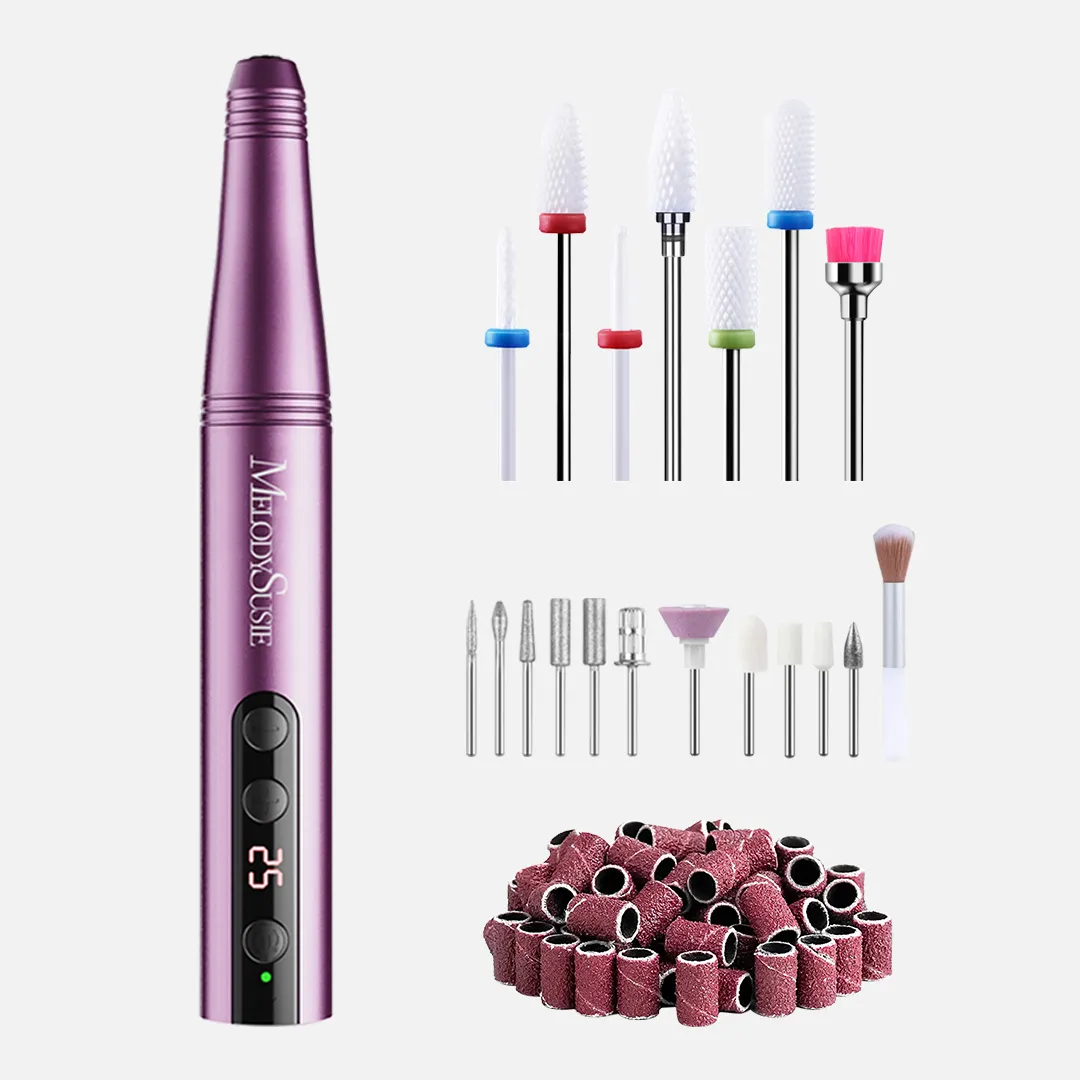 PC180F Portable Rechargeable Nail Drill 25000RPM (Advanced Kit)