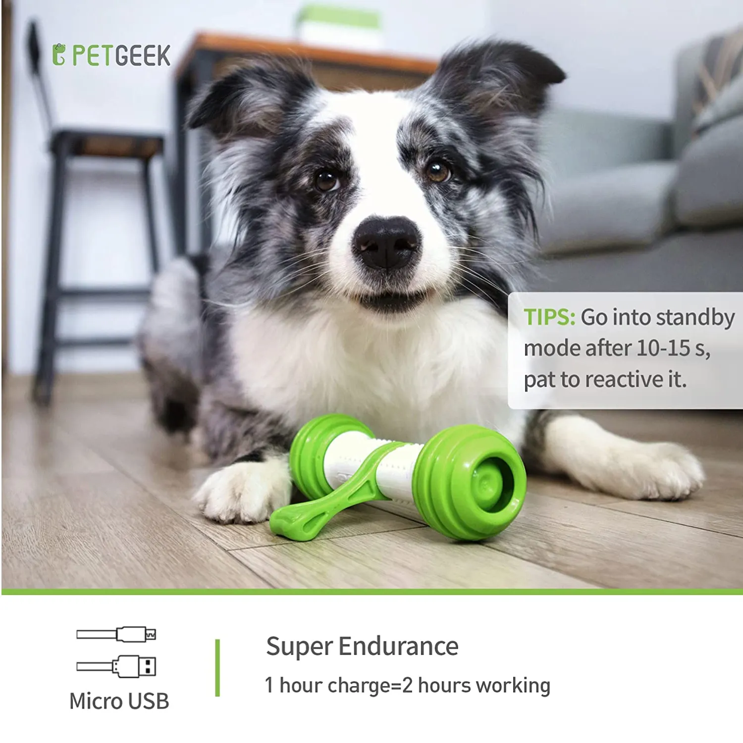 Pet Geek Playbone Toy for Dogs (White/Green)