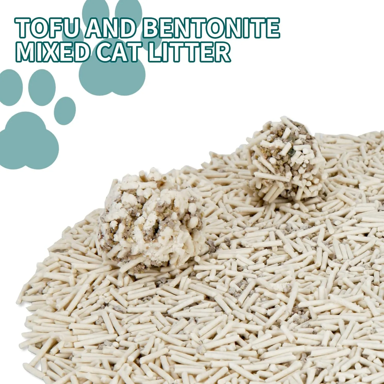 Plant-Based Cat Litter, Odor Control Quick Clumping Tofu Cat Litter, 6 lbs, Low Tracking Dust Control Lightweight Flushable Unscented Natural Kitty Litter