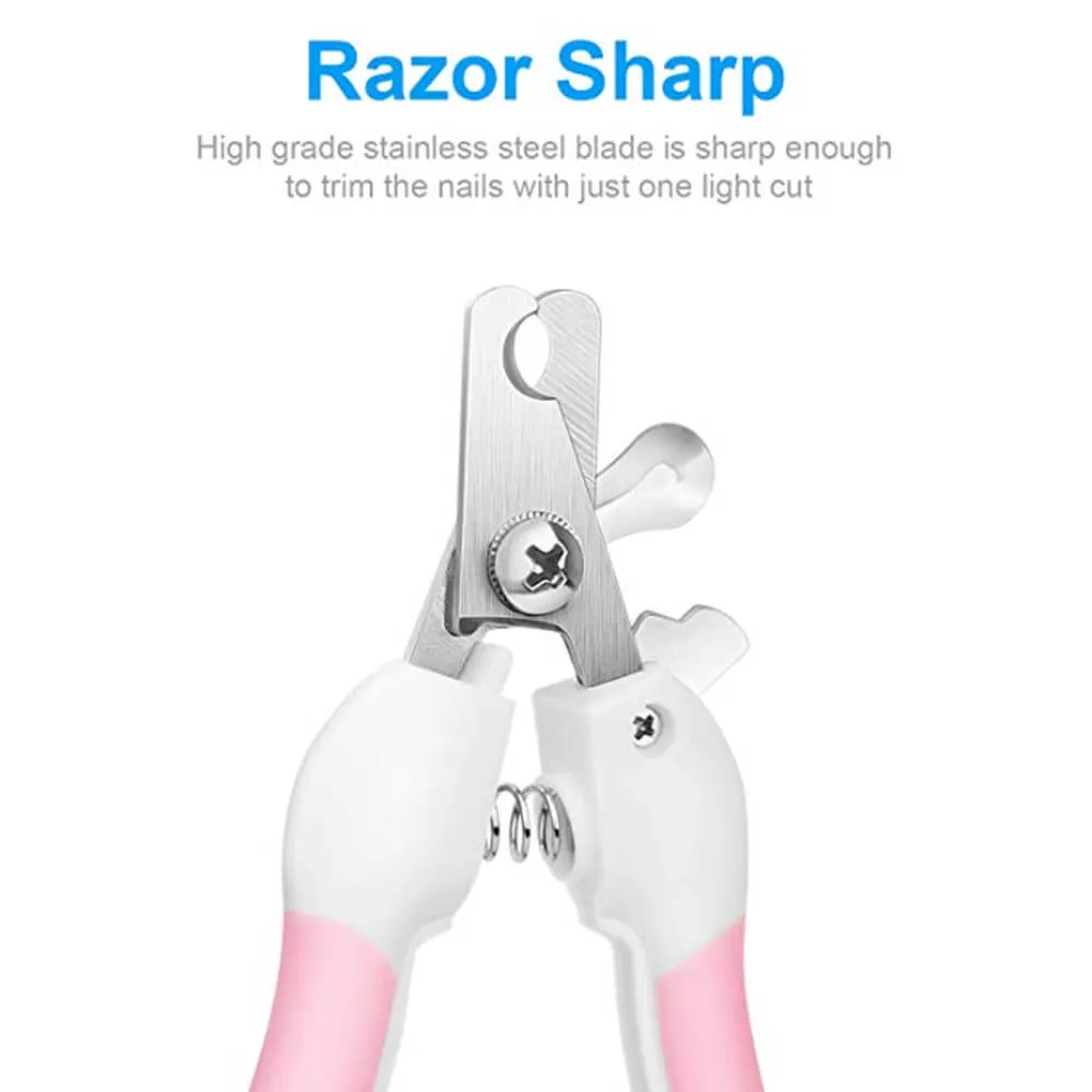 Professional Pet Cat Dog Nail Clipper Cutter Stainless Steel Grooming Clippers Grinders Cats Dog Claw Nail Scissors with Lock