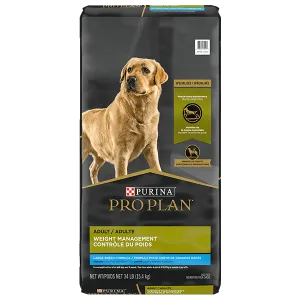 Purina Pro Plan Large Breed Adult Weight Management Chicken & Rice Formula Dry Dog Food, 34lb