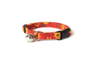 Red Sunflower Cat Collar