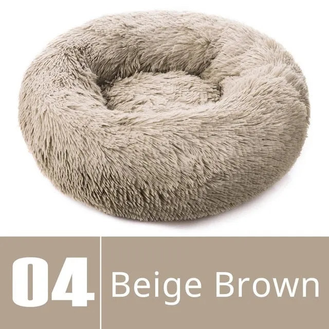 Round Plush Pet Bed House