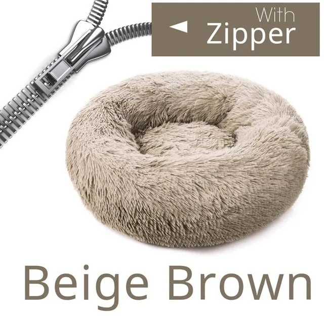 Round Plush Pet Bed House