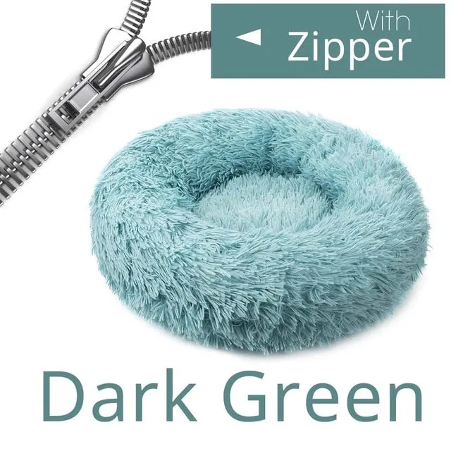 Round Plush Pet Bed House